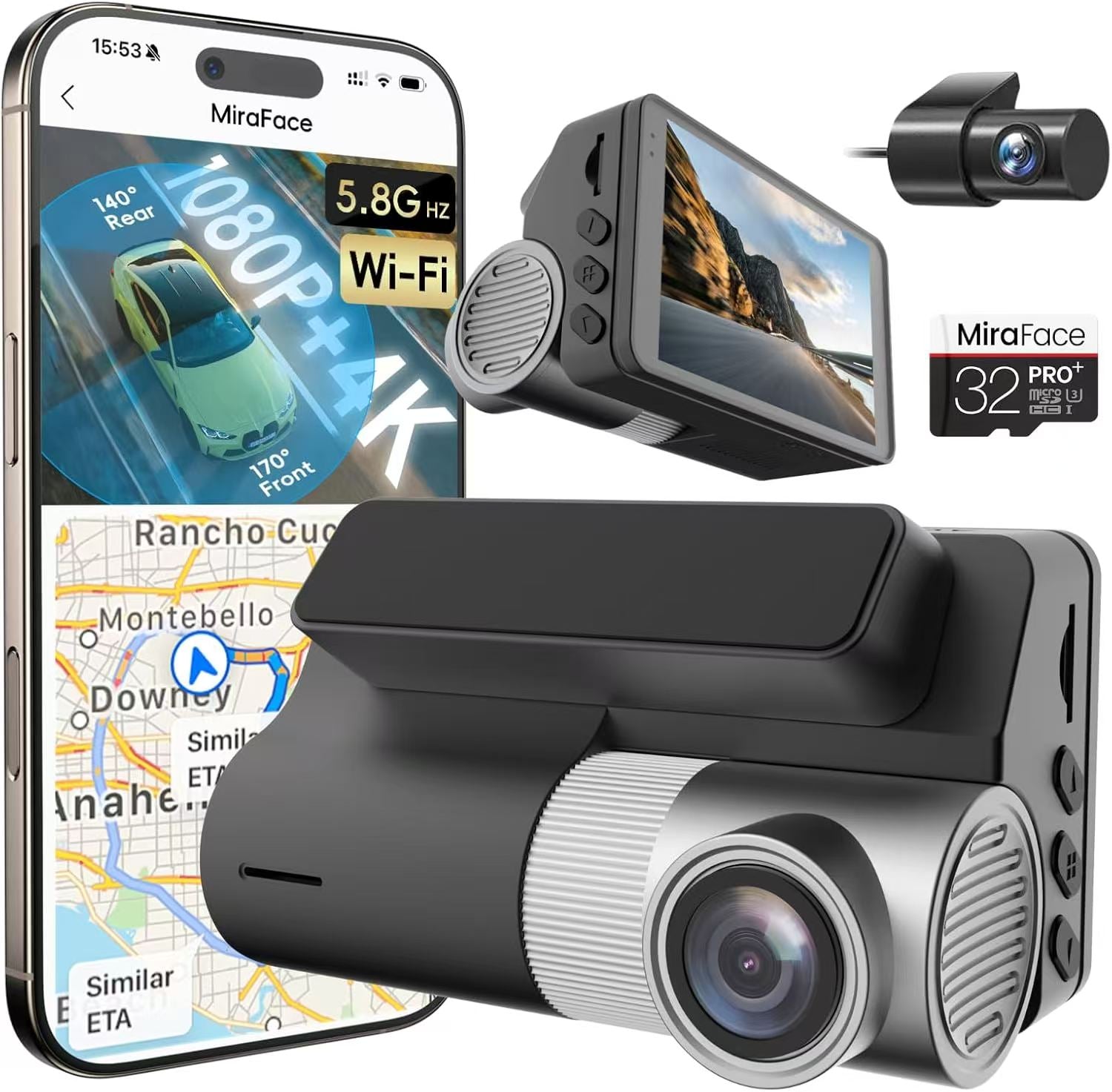 Osmo Dashcam Pro 2 4K - Caméra Embarquée Avant/arrière Avec WiFi, GPS Et 64 Go - 5